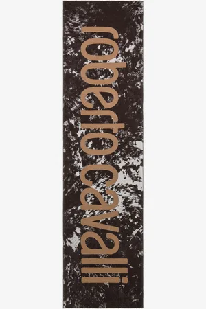 Roberto Cavalli Scarf With Appaloosa Print And Logo - Male Scarves & Silks Unica