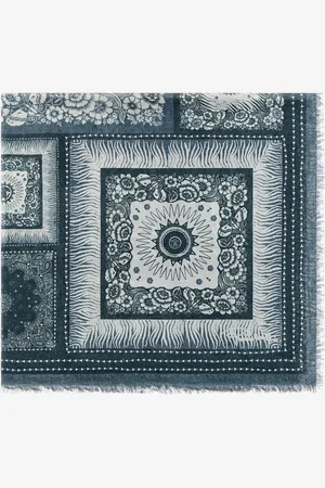 Roberto Cavalli Shawl With Zebra Pattern And Logo - Male Scarves & Silks Unica