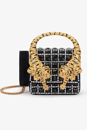 Roberto Cavalli Roar Phone Case With Bejeweled Tigers - Female Mini Bags Unica