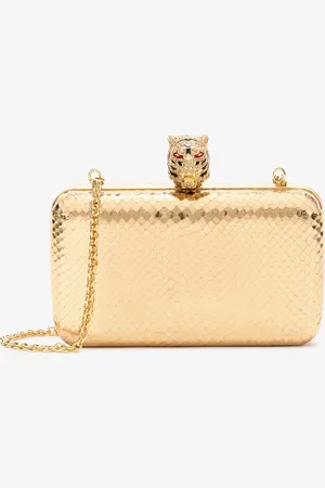 Roberto Cavalli Tiger Leather Clutch - Female Top Handle Unica