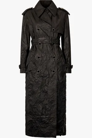 Roberto Cavalli Long Crinkle-effect Trench Coat - Female Coats & Jackets 38