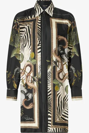 Roberto Cavalli Long Shirt With Zebra And Snake Print - Female Dresses 40
