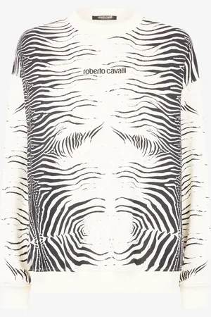 Roberto Cavalli Zebra-print Sweatshirt With Logo - Female Sweatshirts Xs