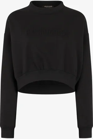 Roberto Cavalli Cropped Sweatshirt With Logo - Female Sweatshirts Xs