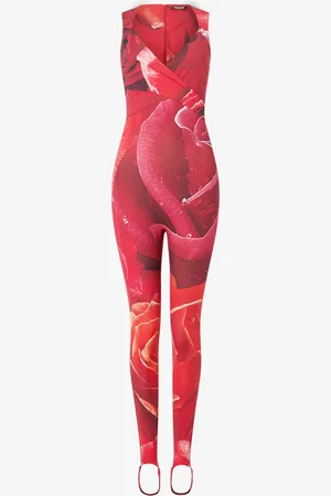 Roberto Cavalli Rose-print Sleeveless Jumpsuit - Female Dresses 42