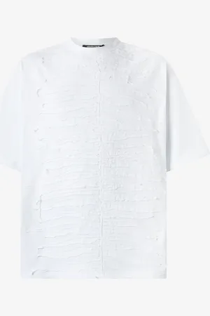 Roberto Cavalli T-shirt With Textured Zebra Pattern - Male T-shirts And Polos S