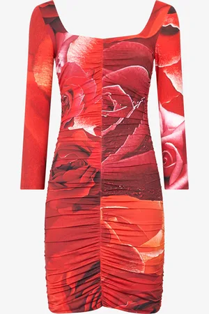 Roberto Cavalli Rose-print Mini Dress - Female Dresses 40