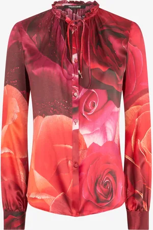Roberto Cavalli Rose-print Silk Shirt - Female Silk Shirts 38