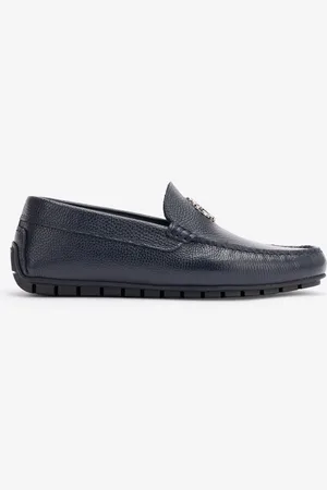 Roberto Cavalli Hammered Effect Loafers With Rc Monogram - Male Loafers & Moccasins 40