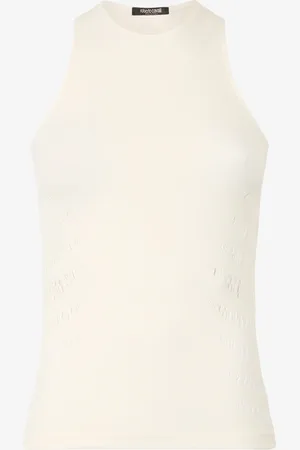 Roberto Cavalli Tank Top With Perforated Zebra Pattern - Female Blouses & Tops Unica