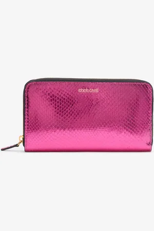 Roberto Cavalli Zip-around Wallet With Snake Print - Female Small Leather Goods Unica