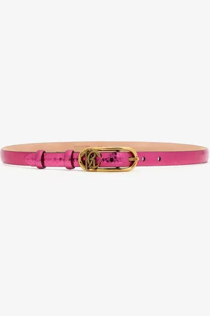 Roberto Cavalli Laminated Leather Belt With Snake Print - Female Belts 75