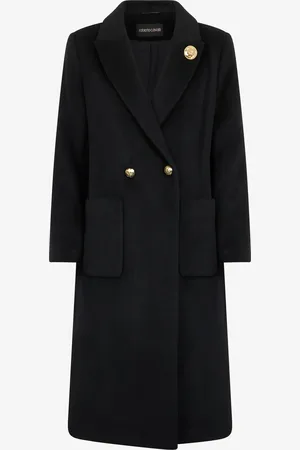Roberto Cavalli Long Double-breasted Coat - Female Coats & Jackets 44