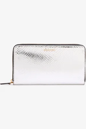 Roberto Cavalli Zip-around Wallet With Snake Print - Female Small Leather Goods Unica