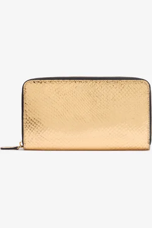 Roberto Cavalli Snake Print Zip-around Wallet - Female Small Leather Goods Unica