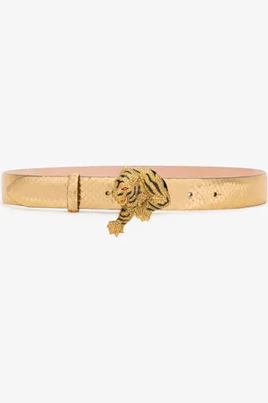Roberto Cavalli Snake Print And Tiger Jewel Belt - Female Belts 75
