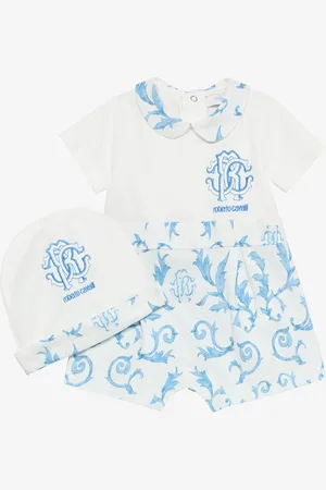 Roberto Cavalli Romper Suit And Hat Set With Rc Monogram - Ready To Wear 03m