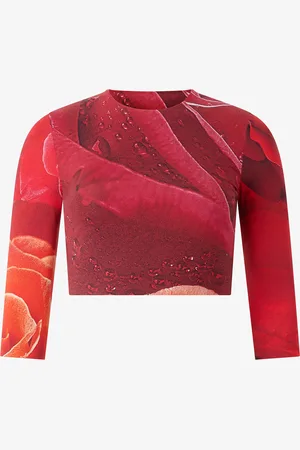 Roberto Cavalli Rose-print Crop Top - Female Blouses & Tops 38