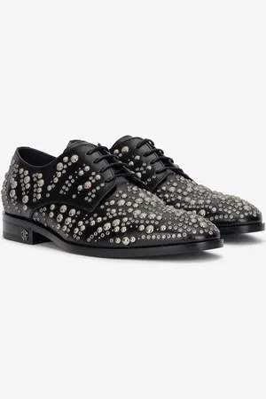 Roberto Cavalli Lace-up Loafers With Studs - Male Lace-ups 42