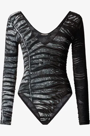Roberto Cavalli Bodysuit With Zebra And Tiger Skin Design - Female Blouses & Tops 38