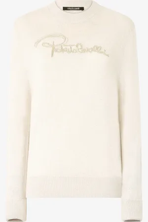 Roberto Cavalli Sweater With Embroidered Logo - Female Knitwear Xs