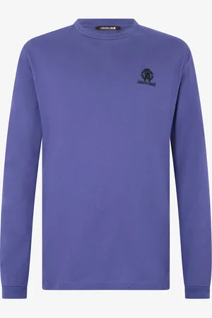 Roberto Cavalli Long-sleeved T-shirt With Rc Monogram - Male T-shirts And Polos S