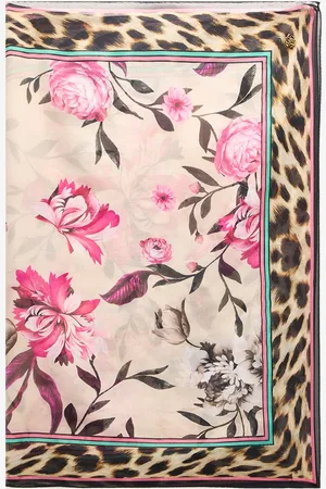 Roberto Cavalli Flower And Jaguar Skin Print Scarf - Female Scarves & Silks Unica
