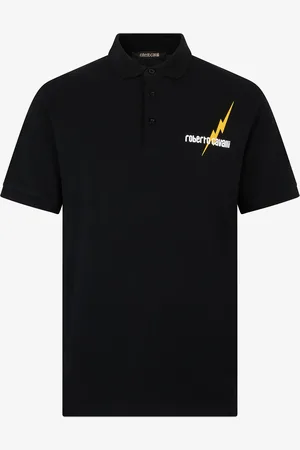 Roberto Cavalli Polo With Print And Logo - Male T-shirts And Polos S