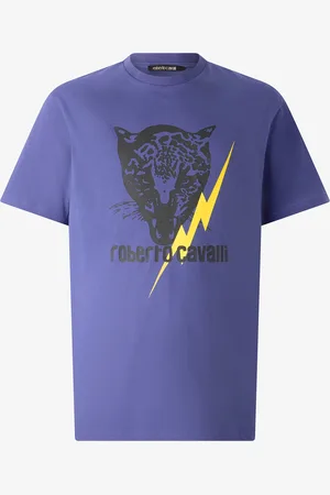 Roberto Cavalli T-shirt With Lightning Bolt And Jaguar - Male T-shirts And Polos S