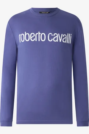 Roberto Cavalli Long-sleeved T-shirt With Logo - Male T-shirts And Polos S