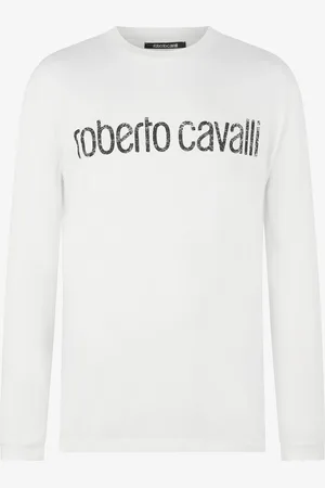 Roberto Cavalli Long-sleeved T-shirt With Logo - Male T-shirts And Polos S
