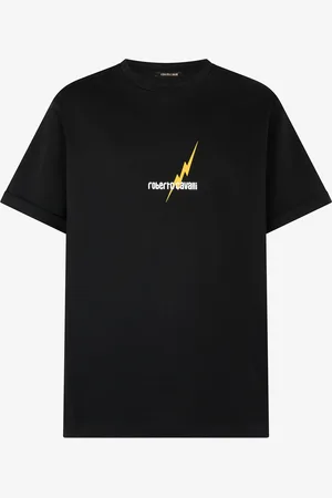 Roberto Cavalli T-shirt With Print And Logo - Male T-shirts And Polos S