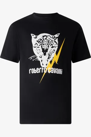 Roberto Cavalli T-shirt With Lightning Bolt And Jaguar - Male T-shirts And Polos S