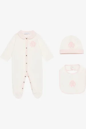 Roberto Cavalli Rc Monogram Hat, Bib And Romper Suit Set - Ready To Wear 03m