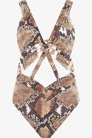 Roberto Cavalli Python Print One-piece Swimsuit - Female Beachwear Xs