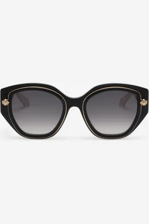 Roberto Cavalli Wide And Feminine Front Sunglasses With Double Ring Decoration - Female Sunglasses Unica