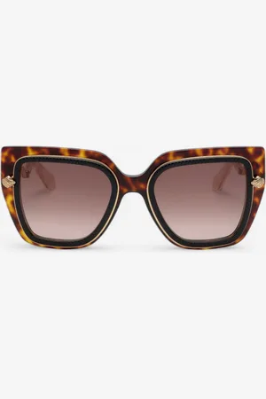Roberto Cavalli Wide And Feminine Front Sunglasses With Double Ring Decoration - Female Sunglasses Unica