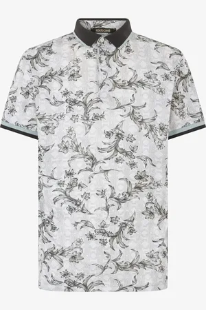 Roberto Cavalli Polo Shirt With Floral Print - Man T-shirts And Polos S