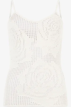 Roberto Cavalli Openwork Top With Roses - Female Blouses & Tops Xs
