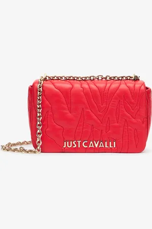 Roberto Cavalli Top-stitched Crossbody Bag With Logo - Female Bags Unica