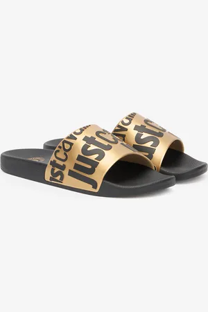 Roberto Cavalli Sliders With Lettering - Male Shoes 42