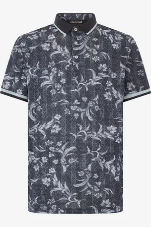Roberto Cavalli Polo Shirt With Floral Print - Man T-shirts And Polos S