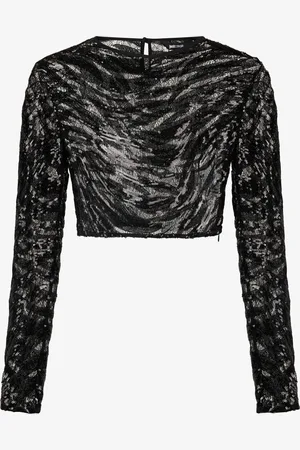 Roberto Cavalli Crop Top With Rhinestone-detailed Zebra Design - Female Clothing 40