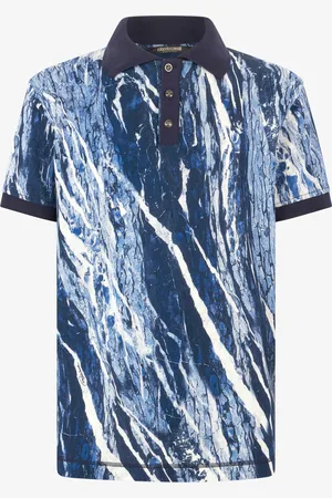 Roberto Cavalli Polo Shirt With Rubane Print - Male T-shirts And Polos S