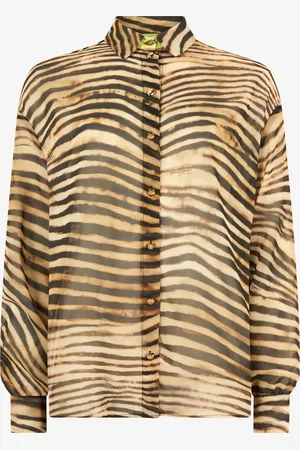 Roberto Cavalli Shirt With Tiger Skin Print - Female Clothing 40