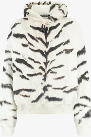Roberto Cavalli Woman Sweatshirt With White Tigresse Ogat X Print - Female Sweatshirts Xs