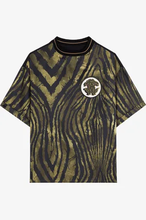 Roberto Cavalli Freedom-print Silk T-shirt - Male T-shirts And Polos Xl