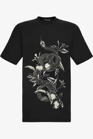 Roberto Cavalli Lemon And Snake Print T-shirt - Male T-shirts S