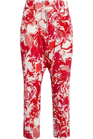 Roberto Cavalli Hydrangea Print Cropped Trousers - Female Ready To Wear 42