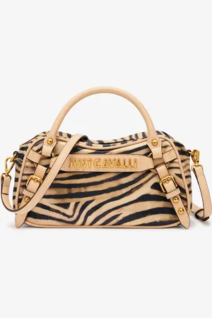 Roberto Cavalli Bowling Bag With Tiger Skin Print And Logo - Female Bags Unica